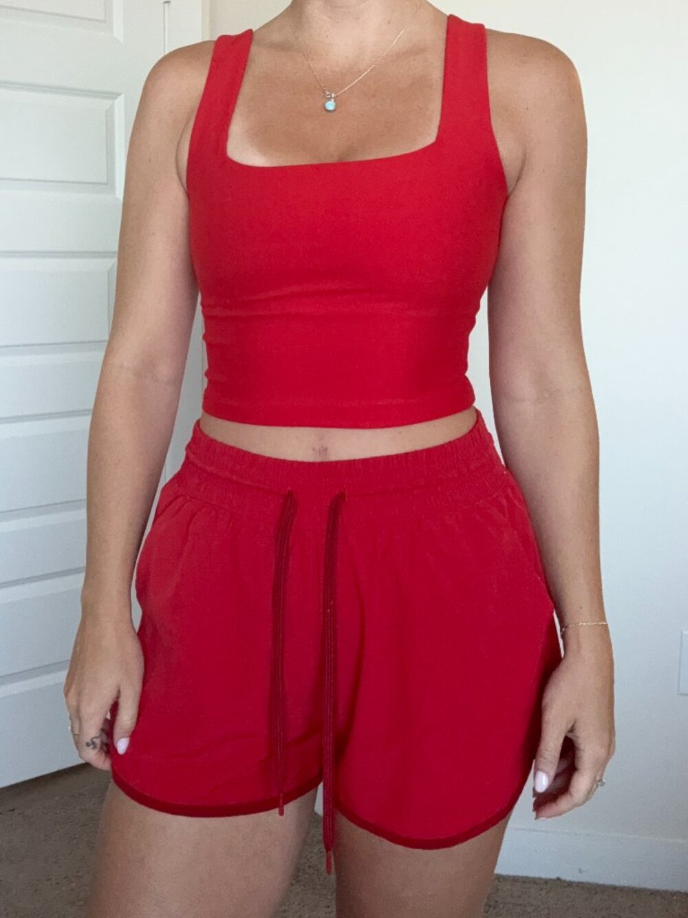 YPB matching red workout set